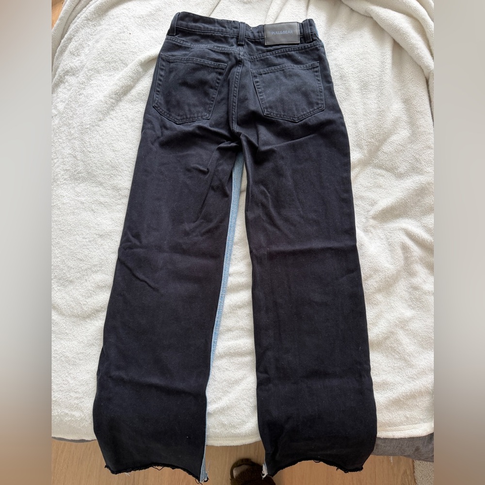 Pull&Bear Blue And Black Contrast Jeans View 6